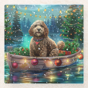 Dessous-de-verre En Verre Cockapoo Christmas Festive Voyage