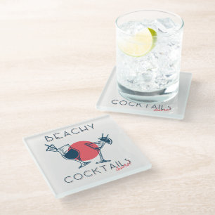 Dessous-de-verre En Verre Cocktails de Plage Acclamations Art de Fête
