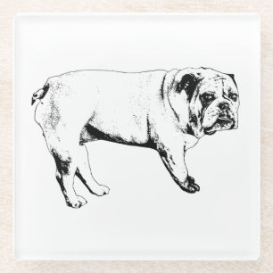 Dessous-de-verre En Verre Cocoa Night Bulldog Dessous de verre