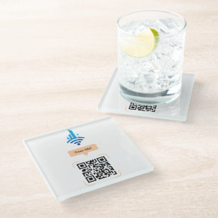 Dessous-de-verre En Verre Code QR de Wi-Fi gratuit simple