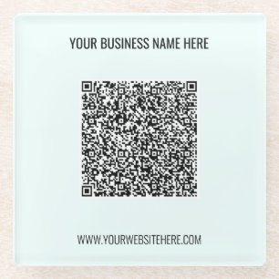 Dessous-de-verre En Verre Code QR et Dessous de verre de verre d'entreprise