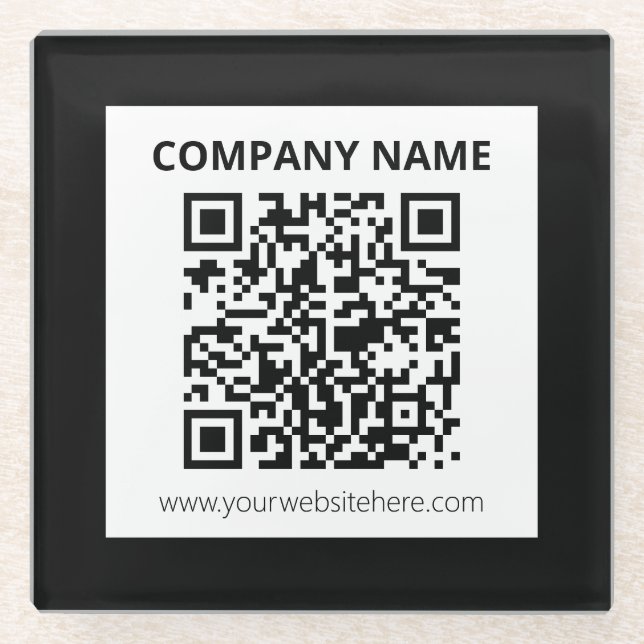 Dessous-de-verre En Verre Code QR modifiable et conception simple personnali (Devant)
