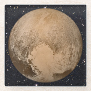 Dessous-de-verre En Verre Coeur de Pluto Starry Sky