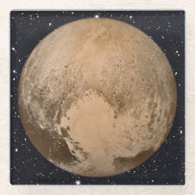 Dessous-de-verre En Verre Coeur de Pluto Starry Sky (Devant)