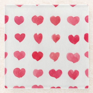 Dessous-de-verre En Verre Coeurs d'aquarelle incomparable : design motif rom