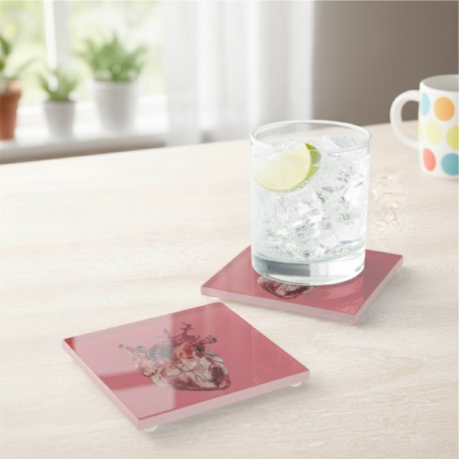 Dessous-de-verre En Verre Coeurs de dessous de verre (Créateur téléchargé)