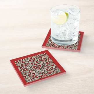 Dessous-de-verre En Verre Cœurs doux rouges