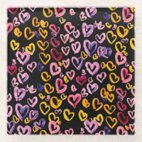 Cœurs en abondance : motif sans couture à l'aquare