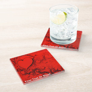 Dessous-de-verre En Verre Coeurs sensibles