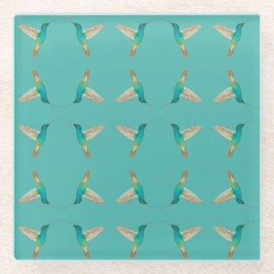 Dessous-de-verre En Verre Colibris turquoise