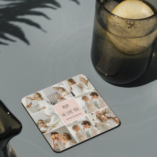 Dessous-de-verre En Verre Collage Photo Maman We Love You Best Mother Cadeau