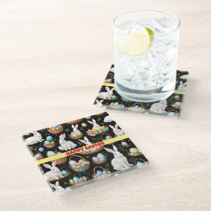 Dessous-de-verre En Verre Collection Bunny Pâques Boho