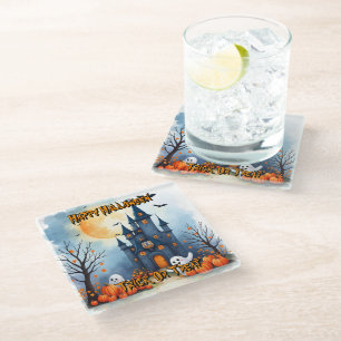 Dessous-de-verre En Verre Collection de Halloween tendance et mignonne et ef