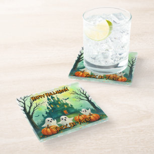 Dessous-de-verre En Verre Collection populaire de Halloween mignonne et effr