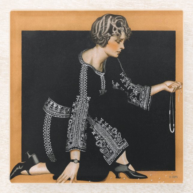 Dessous-de-verre En Verre Collier de perle cassé (Devant)