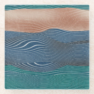 Dessous-de-verre En Verre Collines naturelles : motif sans soudure.