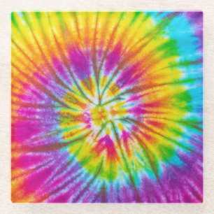 Dessous-de-verre En Verre Coloré Cravate-Dye -Dye Abstrait.