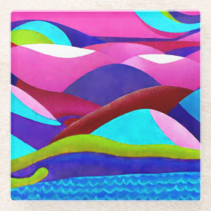 Dessous-de-verre En Verre Coloré Ocean Hills