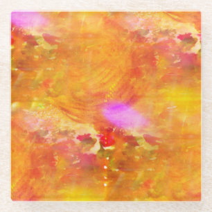 Dessous-de-verre En Verre colorez le jaune sans couture d'arrière - plan