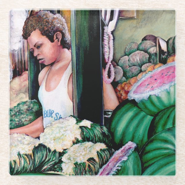 Dessous-de-verre En Verre Comment aimes-tu ces melons ? (Devant)