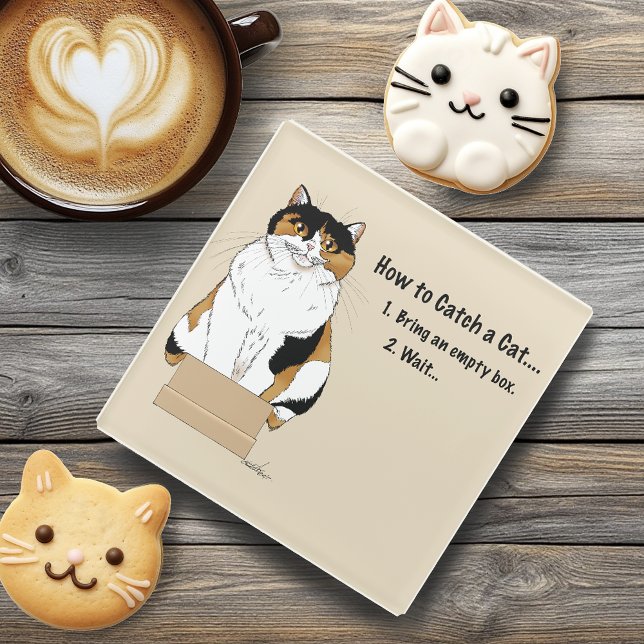 Dessous-de-verre En Verre Comment attraper un chat (Créateur téléchargé)