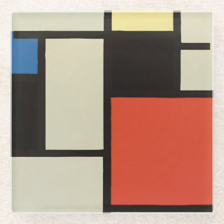 Dessous-de-verre En Verre Composition mondrienne Art moderne de la peinture