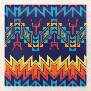 Dessous-de-verre En Verre Conception abstraite de la conception tribale