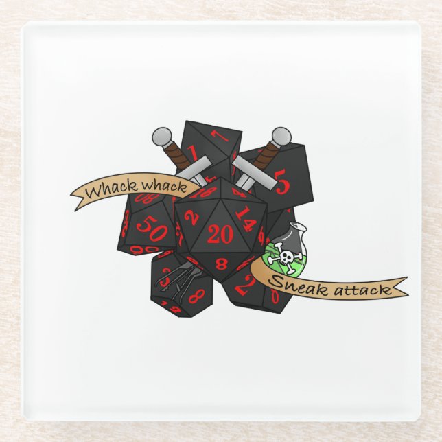 Dessous-de-verre En Verre Conception de dés non fiables (Devant)