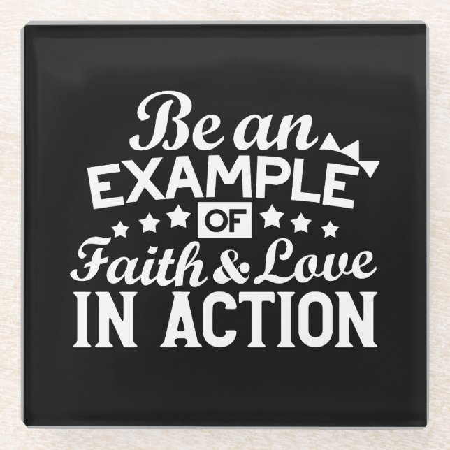 Dessous-de-verre En Verre Conception de la motivation chrétienne - Foi, Amou (Devant)