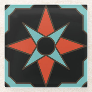 Dessous-de-verre En Verre Conception de mosaïque de l'île de Catalina