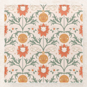 Dessous-de-verre En Verre Conception de motif sans couture d'éclat de soleil