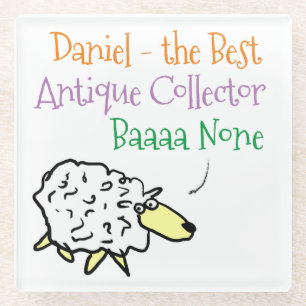 Dessous-de-verre En Verre Conception de mouton pour un collectionneur d'anti