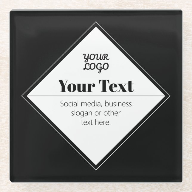 Dessous-de-verre En Verre Conception de texte moderne éditable & votre logo (Devant)