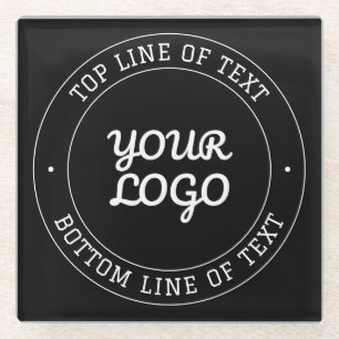 Dessous-de-verre En Verre Conception de texte modifiable avec votre logo N