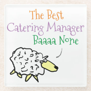 Dessous-de-verre En Verre Conception des moutons pour un chef de traiteur De