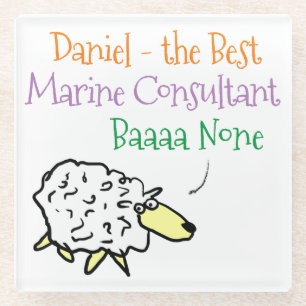 Dessous-de-verre En Verre Conception des moutons pour un consultant en mer