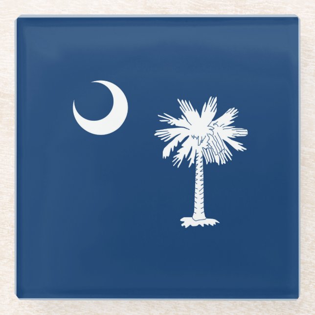 Dessous-de-verre En Verre Conception du drapeau de l'État de Caroline du Sud (Devant)