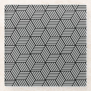 Dessous-de-verre En Verre Conception géométrique d'art de motif