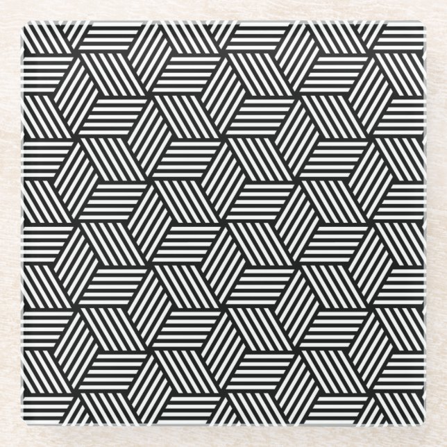 Dessous-de-verre En Verre Conception géométrique d'art de motif (Devant)