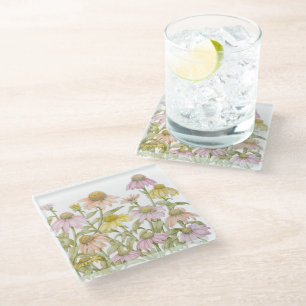 Dessous-de-verre En Verre Coneflowers Watercolor