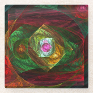 Dessous-de-verre En Verre Connexions dynamiques Art Abstrait
