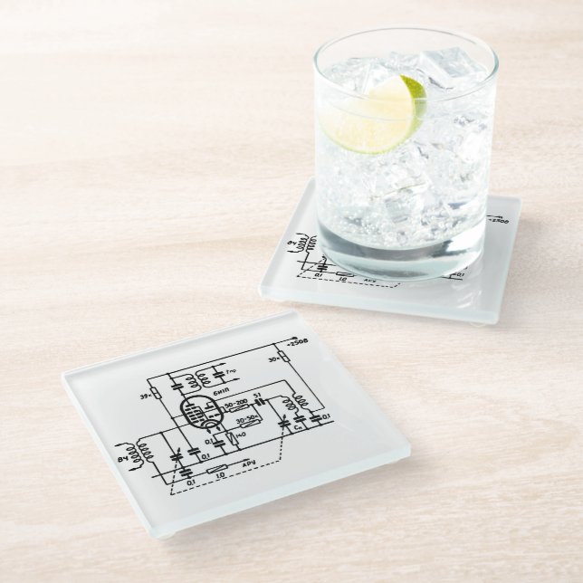 Dessous-de-verre En Verre Convertisseur de fréquence ECH81 (Incliné)