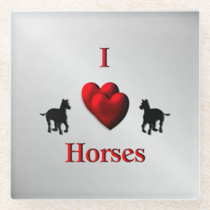 Dessous-de-verre En Verre Cool I Heart Horses Design