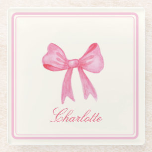 Dessous-de-verre En Verre Coquette Rose Bow