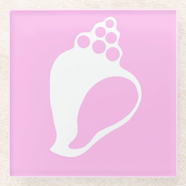 Dessous-de-verre En Verre Coquille rose (Devant)