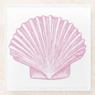 Dessous-de-verre En Verre Coquille Saint-Jacques Rose Côtière