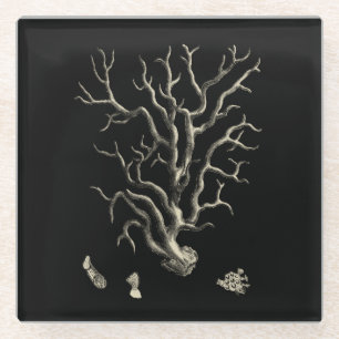 Dessous-de-verre En Verre Corail noir et bronzage