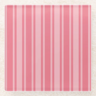 Dessous-de-verre En Verre Coral rose bonbons rayures