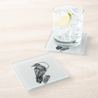 Dessous-de-verre En Verre Corbeau Amical