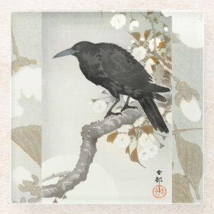 Dessous-de-verre En Verre Corbeau Koson Oiseau Japonais Corbeau